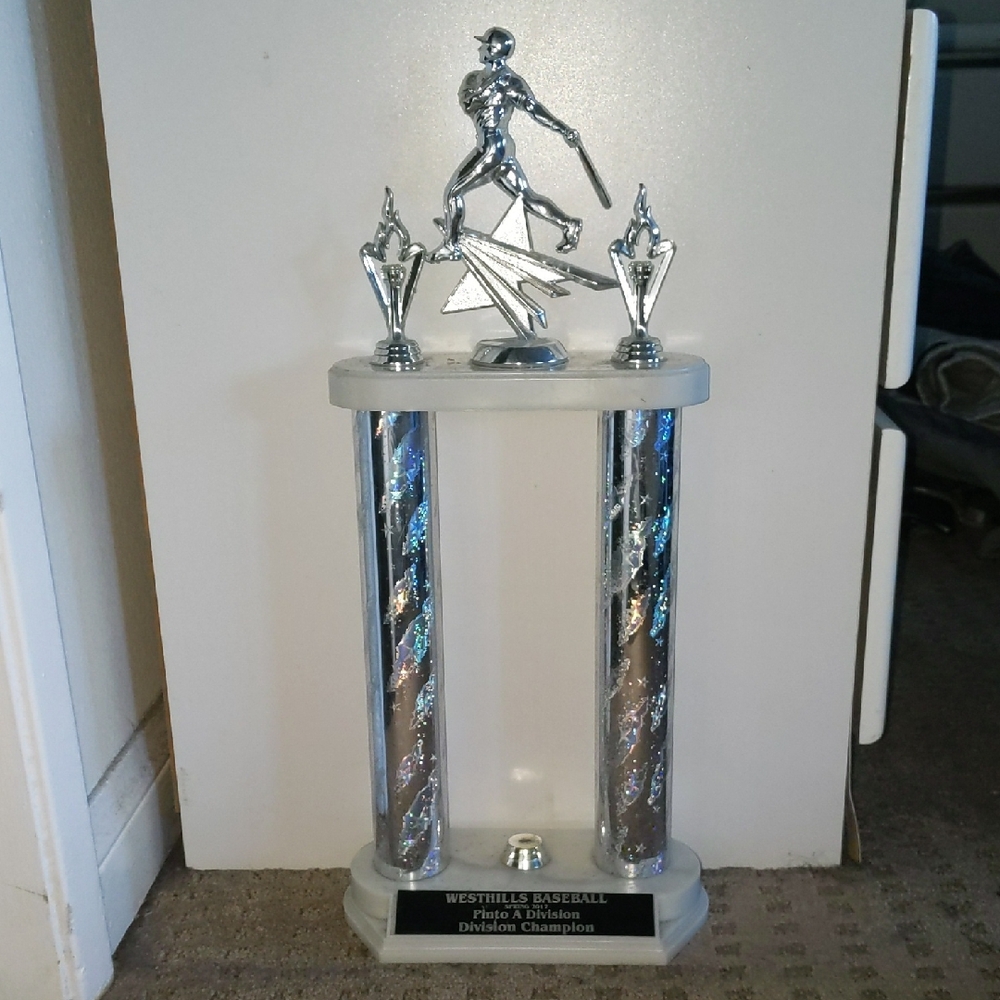 Silver Baseball Trophy